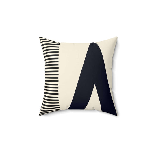 Spun Polyester Square Pillow - Stripped Black & Beige - Revel Sofa