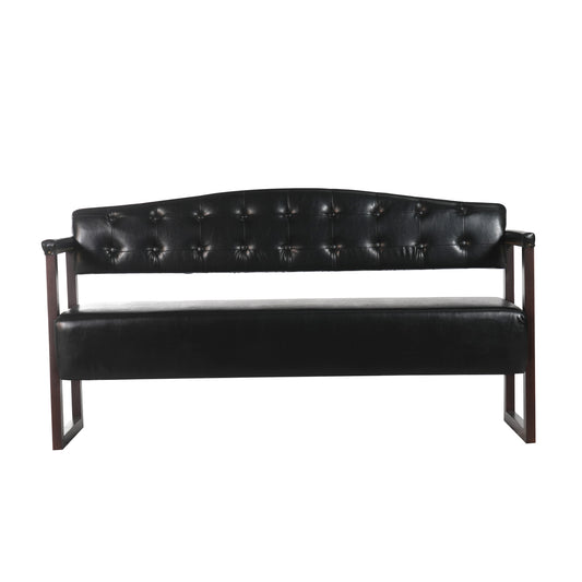 Ludlow Button-Tufted Faux Leather Bench Set