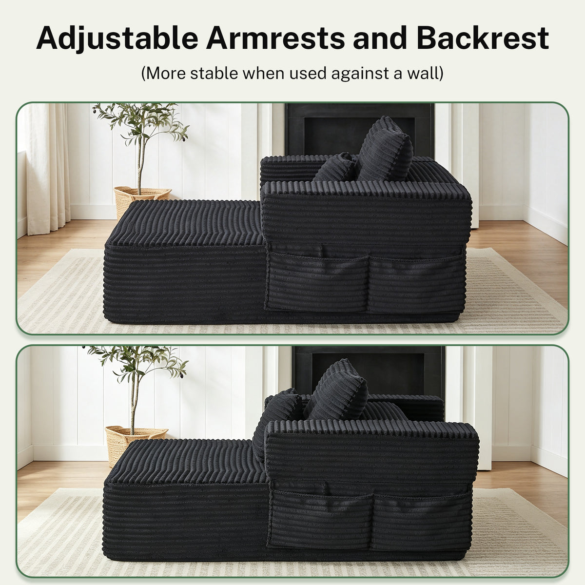 Sorrel U-Shaped Modular Sofa - Black (11)