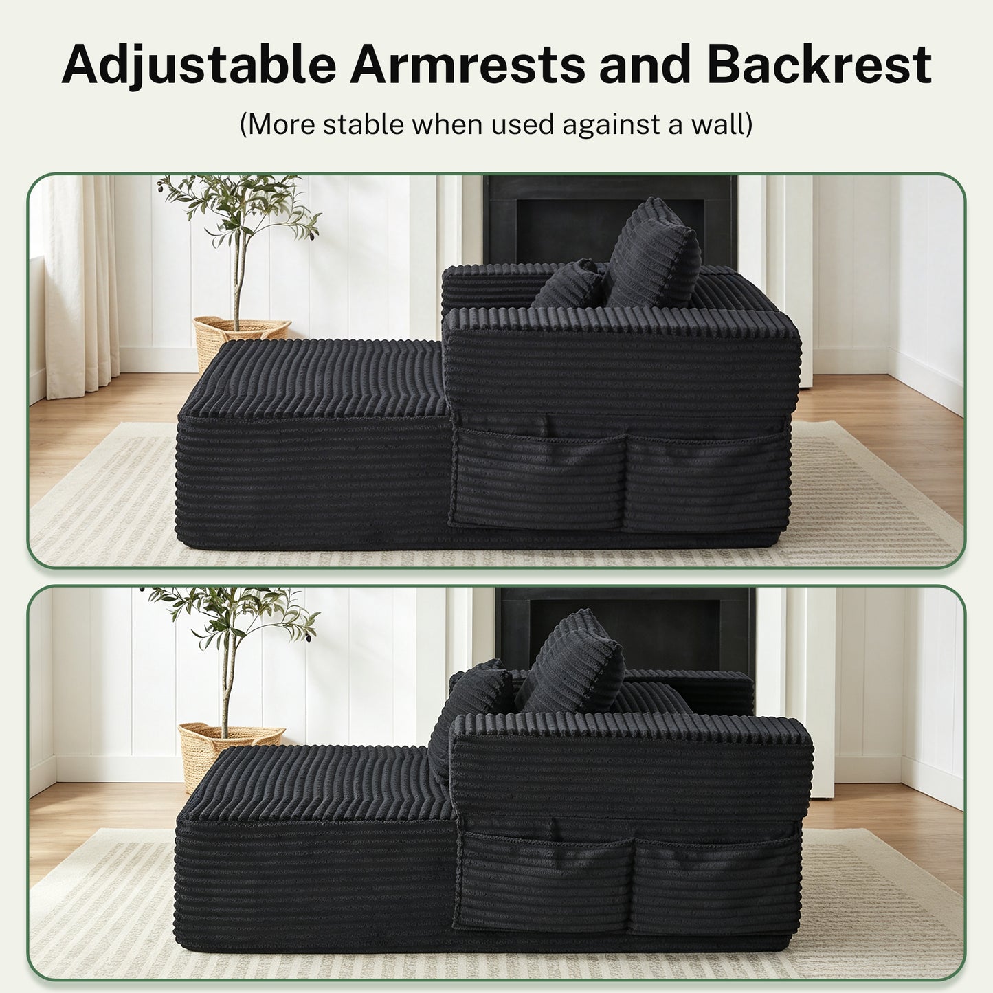 Sorrel U-Shaped Modular Sofa - Black (11)