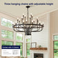 Daxton Black Iron 24-Light Chandelier 39.3 inch