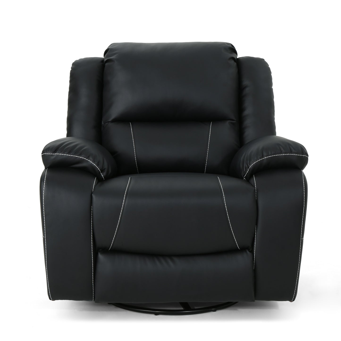 Modern Faux Leather Manual Swivel Recliner (2 Color Options)
