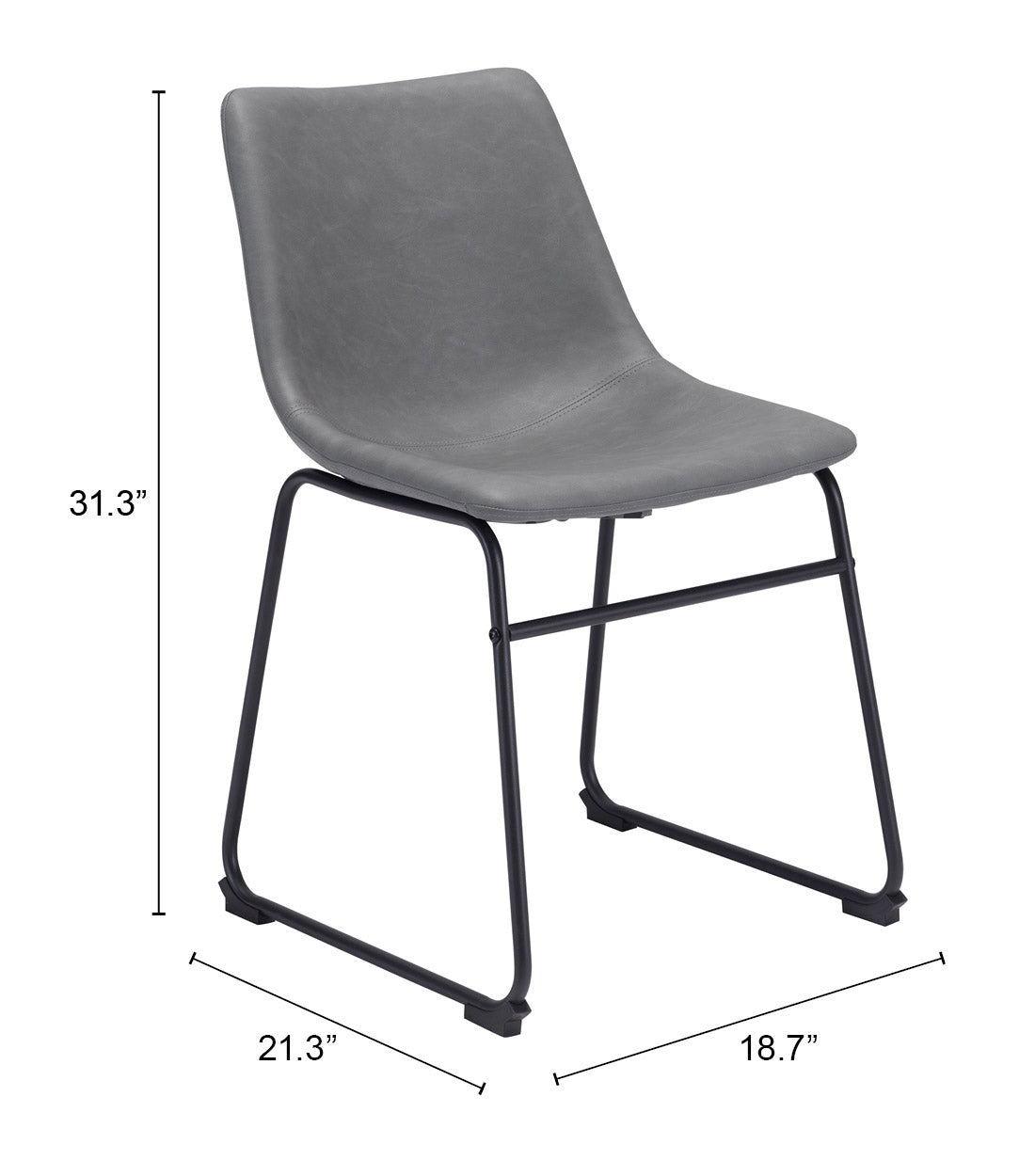 Smart Dining Chair (Set of 2) in Charcoal