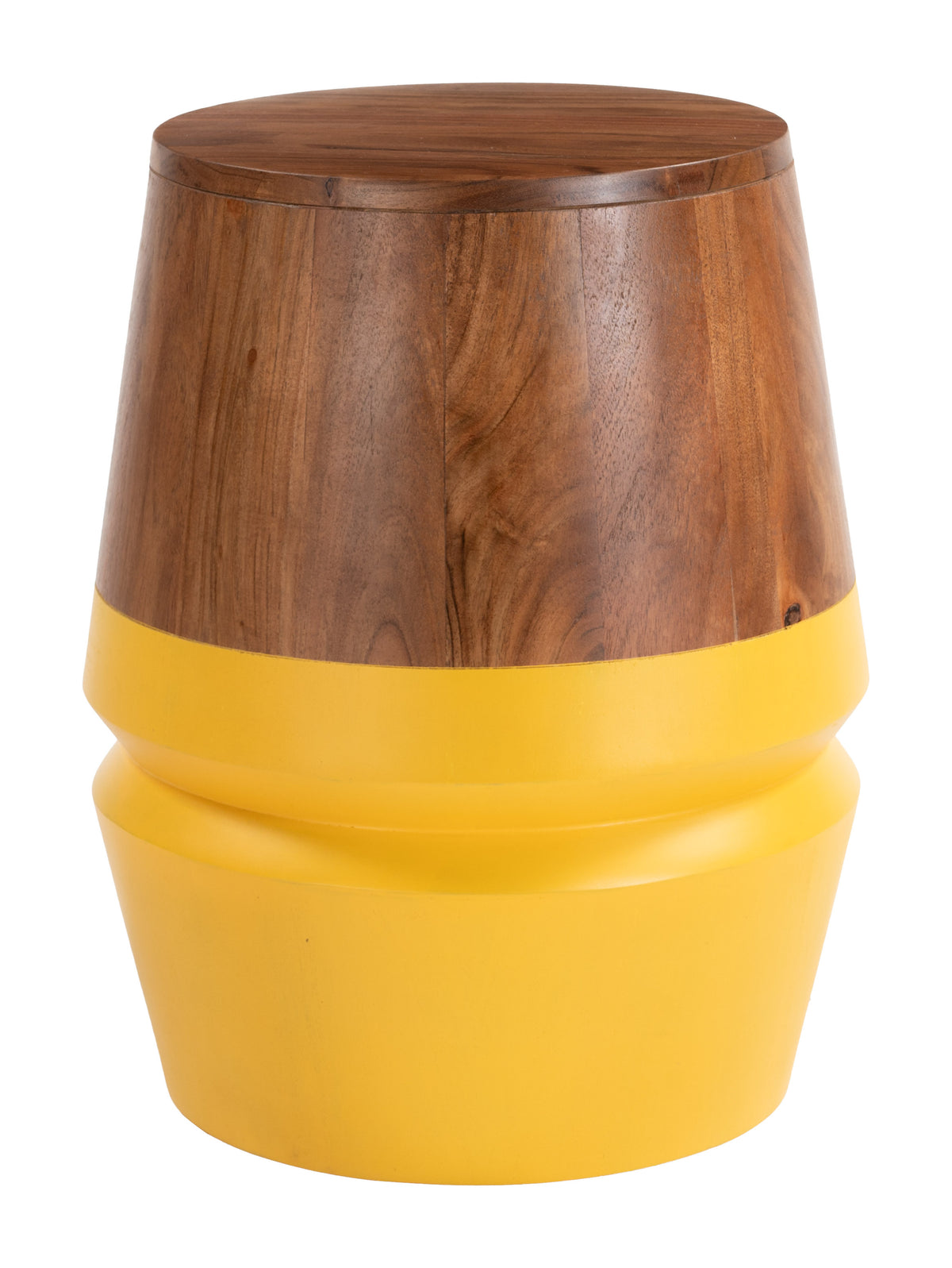 Tornos Side Table in Walnut & Yellow