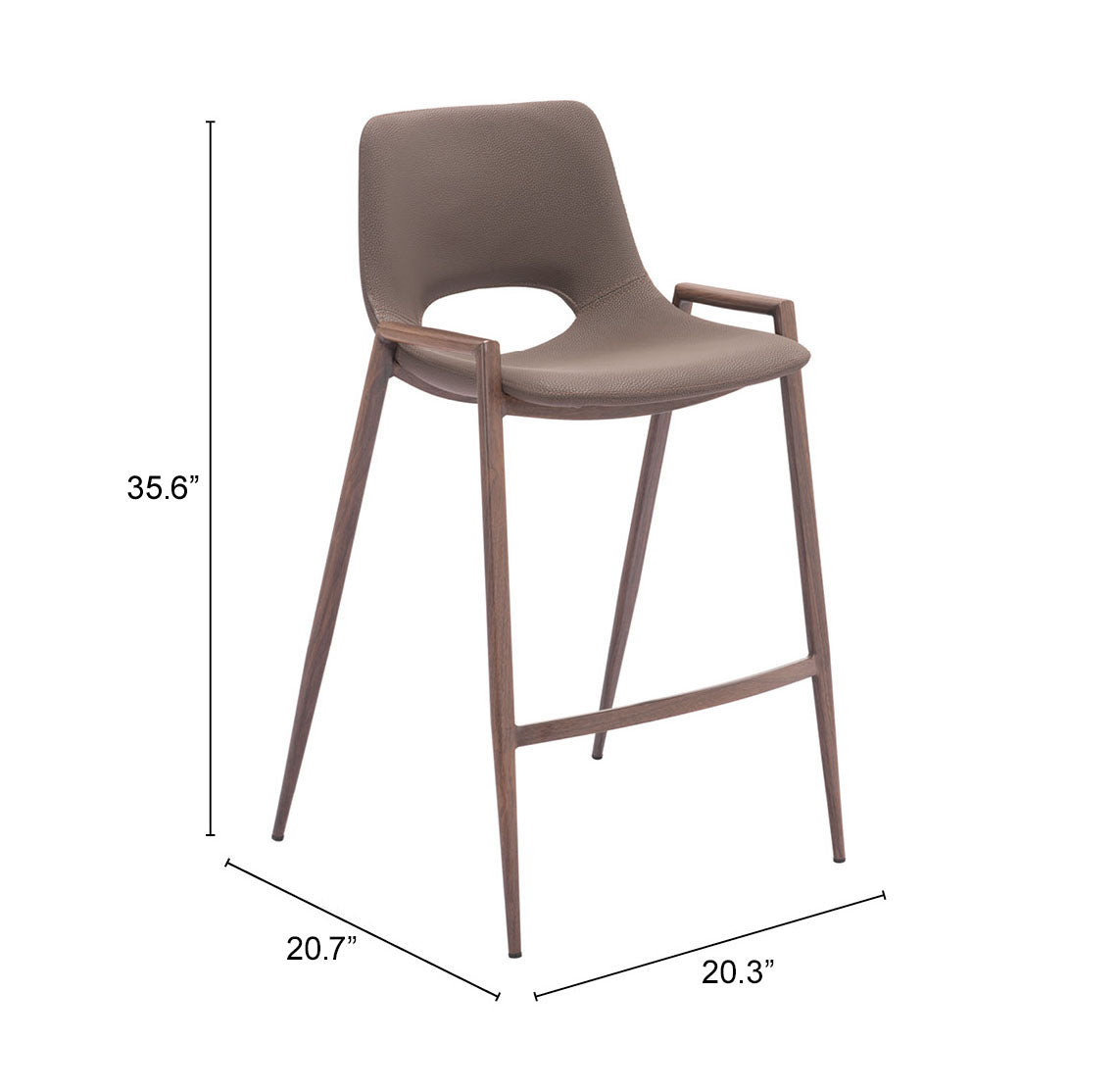 Desi Counter Stool (Set of 2) in Brown & Walnut