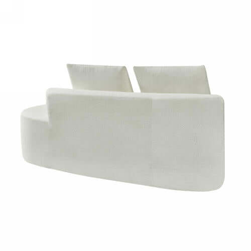 Modern Low Profile Modular Curved Foam Sofa 116' (4 Colors) in white with a sleek, curved design.