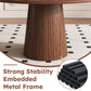 47-Inch Round Walnut Dining Table for 4 – Modern Farmhouse Kitchen Table with Wood Strip Base featuring a sturdy metal frame.