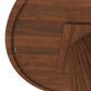 47-Inch Round Walnut Dining Table for 4 – Modern Farmhouse Kitchen Table with Wood Strip Base top view showing rich wood grain.