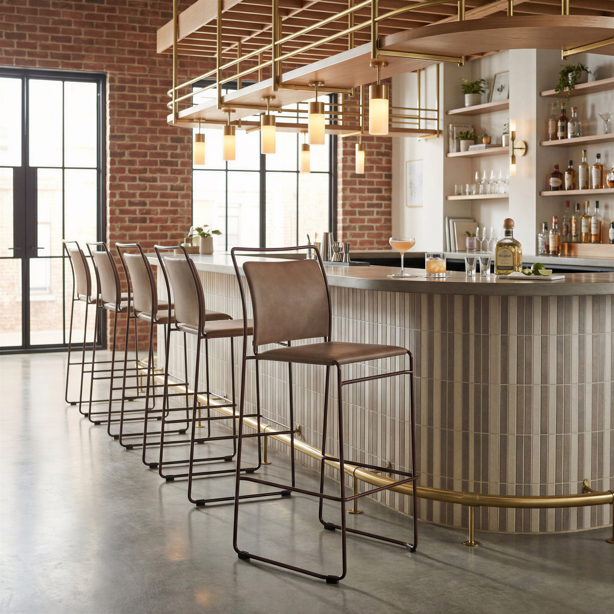 Verbena Brown Barstool (Set of 2)