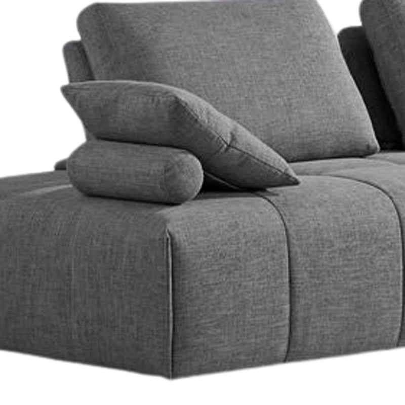 124" Gray Modular Fabric Sectional Sofa with Chaise