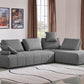 124" Gray Modular Fabric Sectional Sofa with Chaise