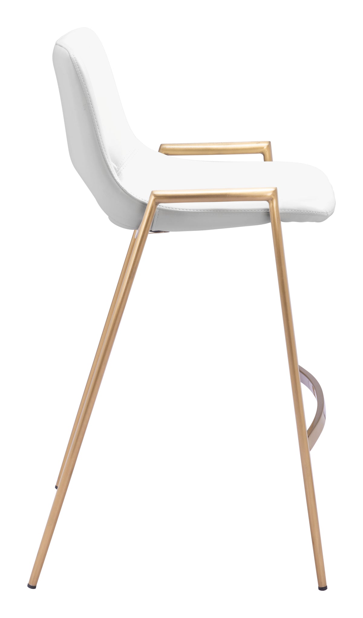 Desi Counter Stool (Set of 2) in White & Gold
