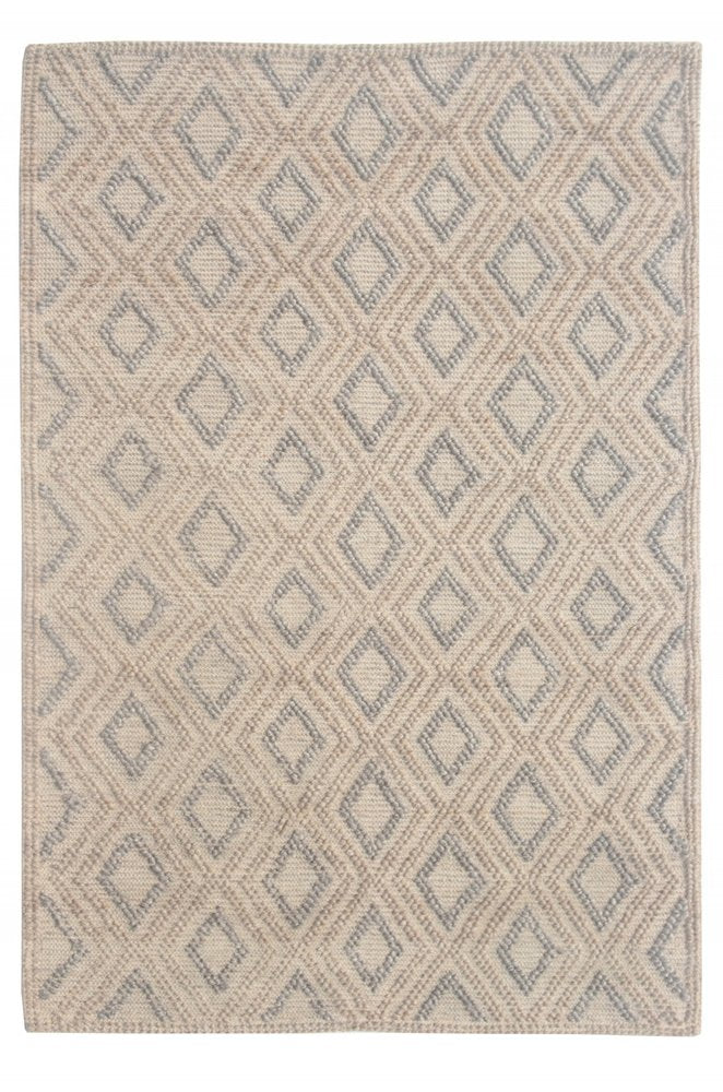 Tan Gray Diamond Lattice Modern Area Rug | 9' x 13'