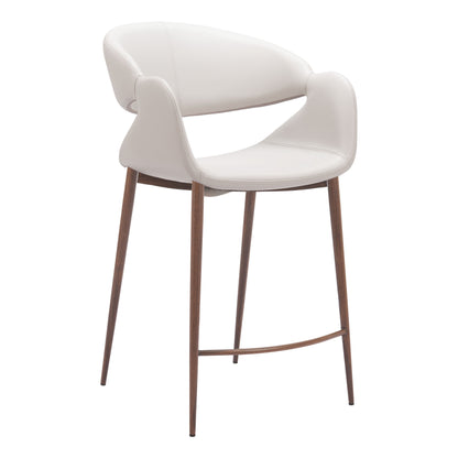 Limay Beige & Walnut Counter Stool