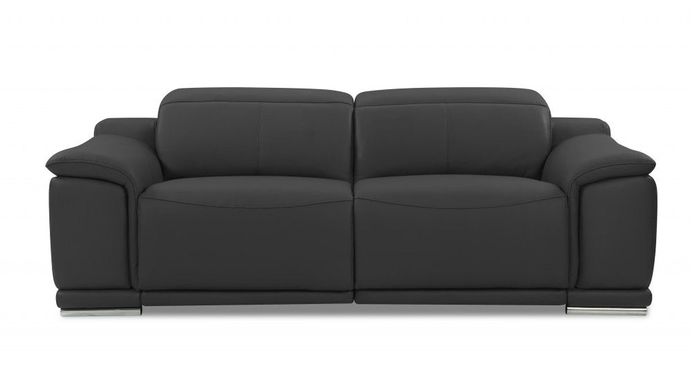 86" Italian Leather Power Reclining Sofa with USB Charging