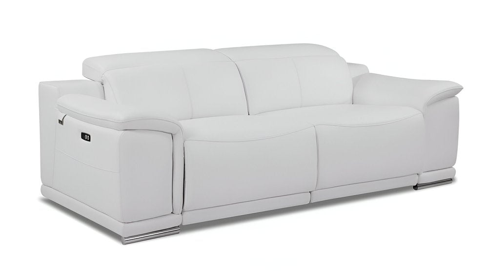 86" Italian Leather Power Reclining Sofa with USB Charging