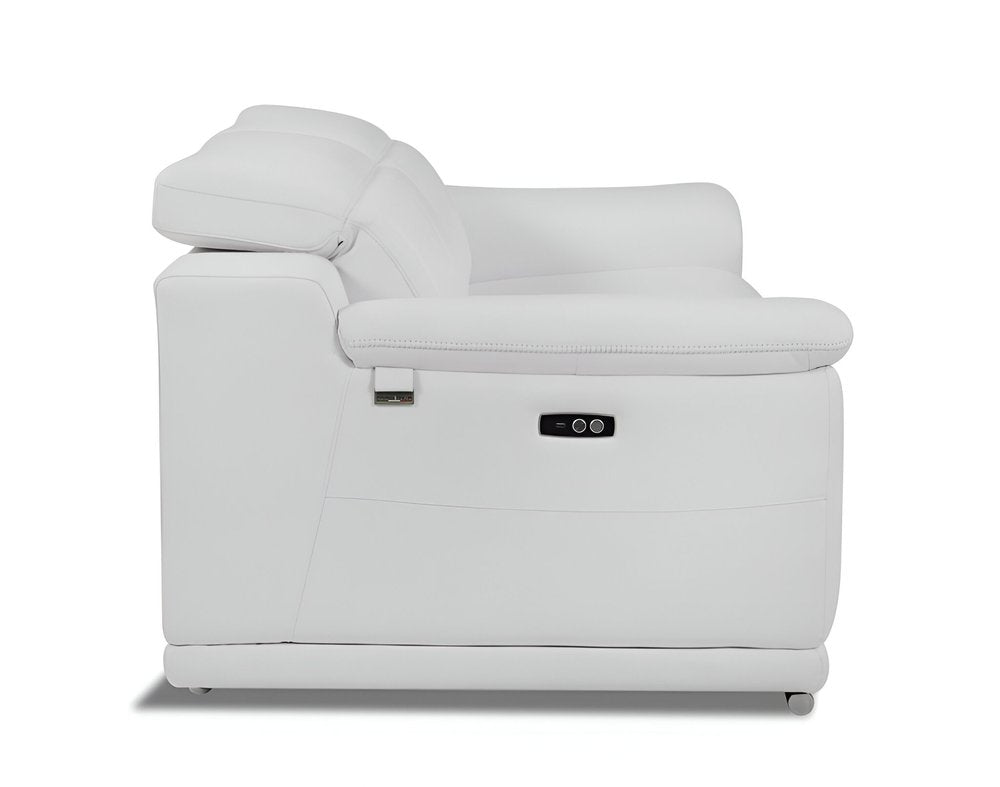 86" Italian Leather Power Reclining Sofa with USB Charging