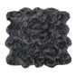 Scalloped faux fur square area shag rug in charcoal, soft and stylish addition to modern decor.