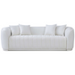 Mid-Century Modern Channel Tufted Boucle Sofa 92" – Markus Cream Boucle Couch