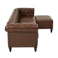 Calder Faux Leather Sectional – 85" L-Shaped 4-Seater with Storage Ottoman (2 Colors)