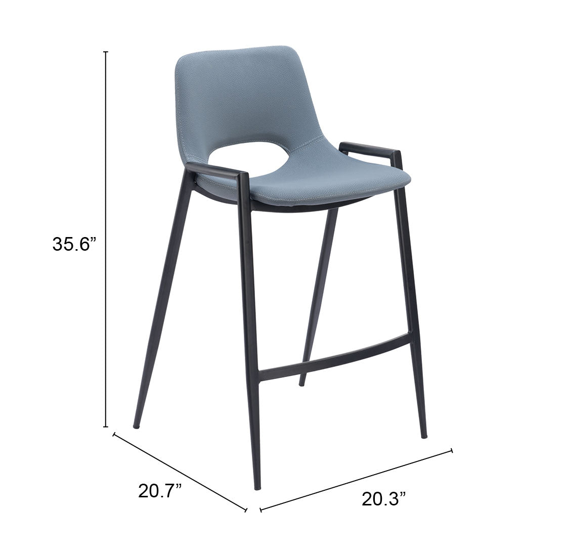 Desi Counter Stool (Set of 2) in Azure Gray