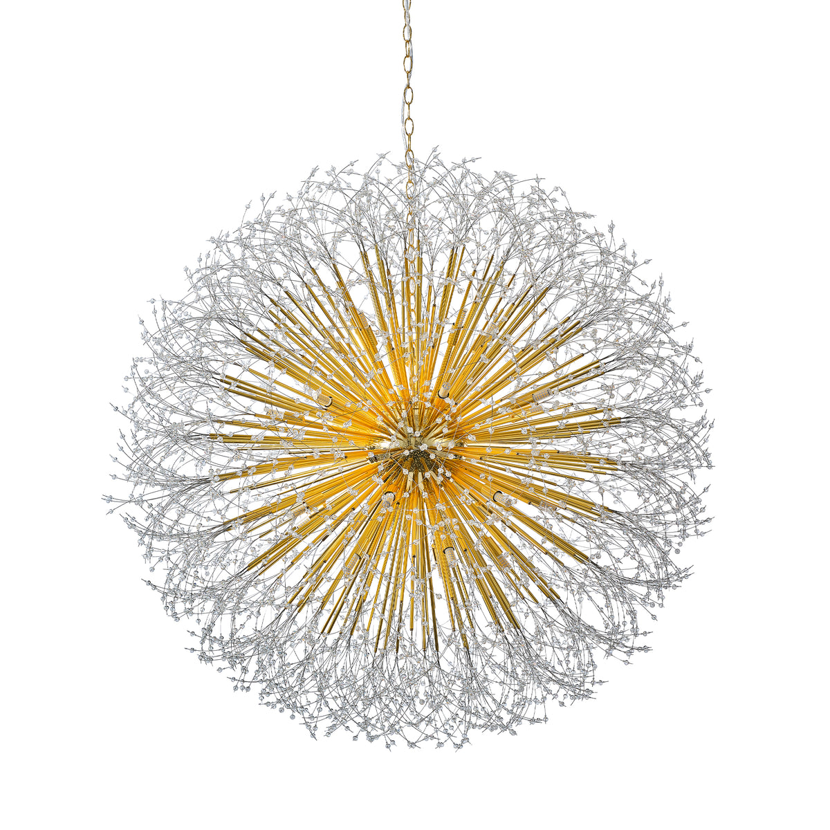 48" Dandelion Crystal Chandelier – Gold Sputnik Ceiling Light – view 16