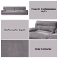 Cadenza Contemporary Gray Corduroy Sofa