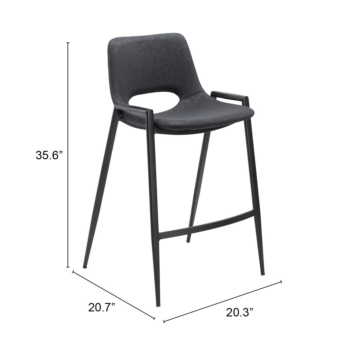 Desi Counter Stool (Set of 2) in Black
