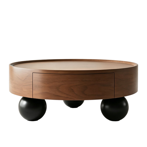 Sable Walnut Round Coffee Table – 35.4