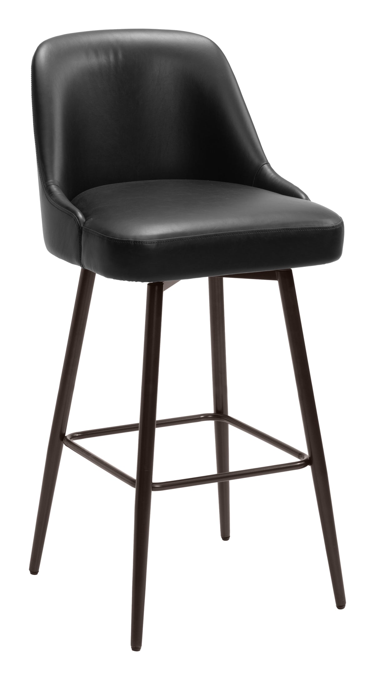 Keppel Swivel Barstool in Black & Bronze