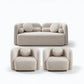 Ilse Loveseat Set in Light Beige, Loveseat + 2 Square Chairs