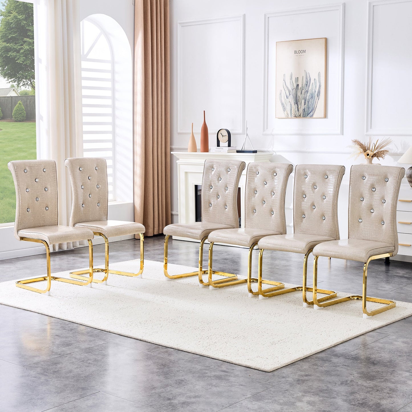 Kinsey Beige, Gold Legs, Set of 4