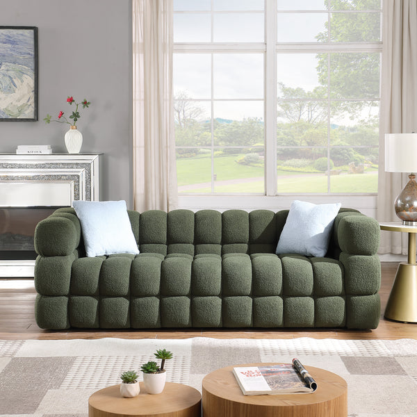 Soren Olive Green Boucle Sofa – 84.3
