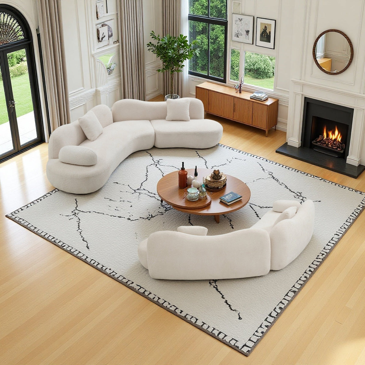 Meryl Curved Boucle Sofa