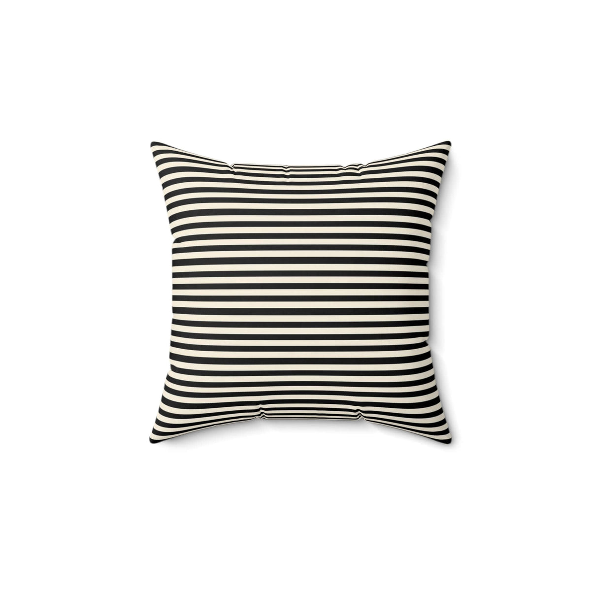 Spun Polyester Square Pillow - Stripped Black & Beige - Revel Sofa 