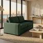 Modena Sofa 92" – Made in USA Square-Arm Sofa (7 Fabrics) - Velvet Antique Kelly Green - Velvet (5)