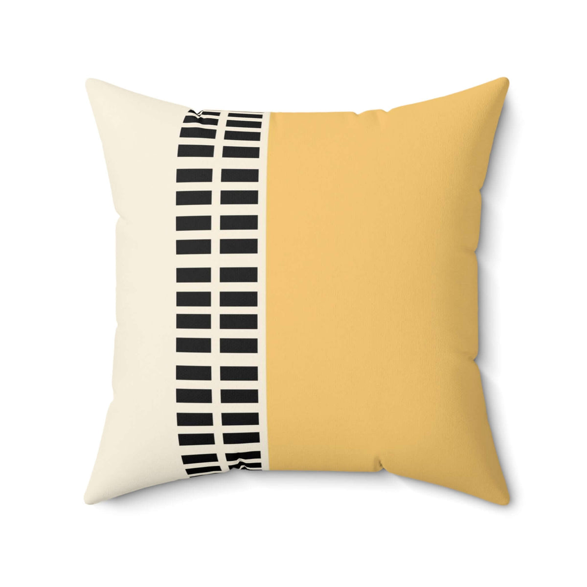Spun Polyester Square Pillow - Black & Yellow - Revel Sofa 