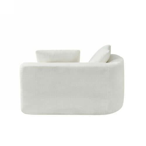 Modern Low Profile Modular Curved Foam Sofa 116' (4 Colors) in white, showcasing a sleek curved design and plush comfort.