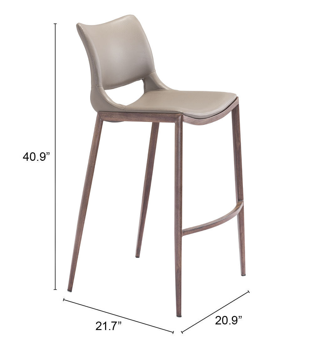 Ace Barstool (Set of 2) in Brown & Walnut