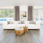 Tayte White Corduroy Deep Seated Modular Sofa 150'