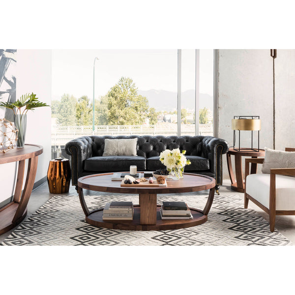 Delphine Black Leather Sofa – 87