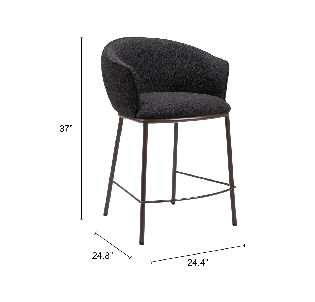 Essen Counter Stool in Black & Bronze