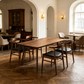 Teodora Dining Set in Leon Black Faux Leather