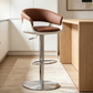 Denby bar stool in brown and white faux leather