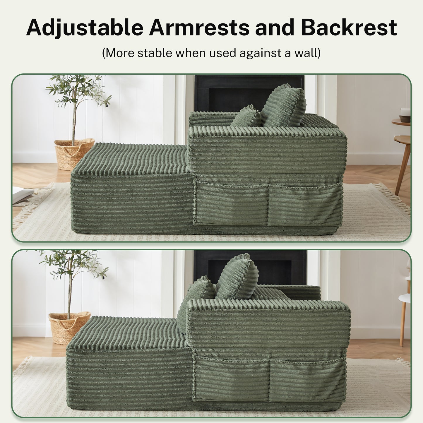 Sorrel U-Shaped Modular Sofa - Green (12)