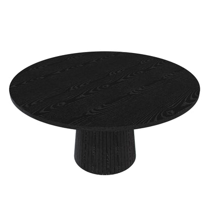 Phoebe Black Round Dining Table – 47" Modern Farmhouse Kitchen Table for 4