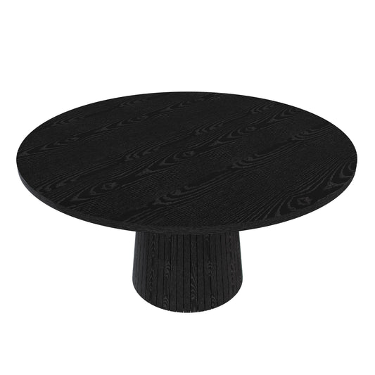 Phoebe Black Round Dining Table – 47" Modern Farmhouse Kitchen Table for 4