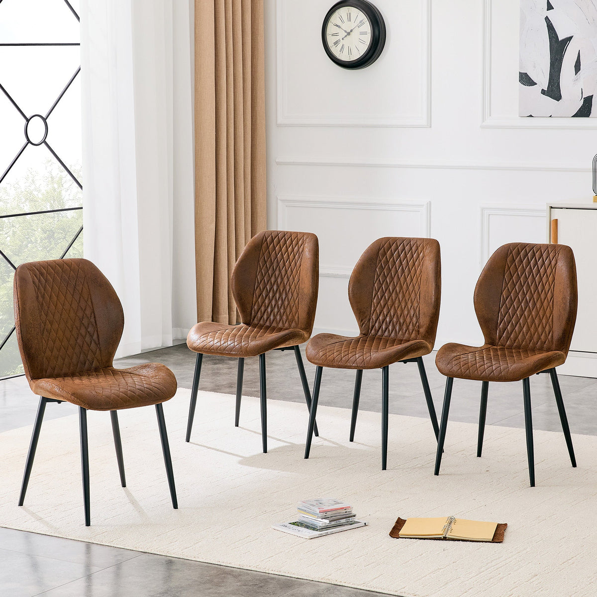 Cadell Dining Chairs in Brown Tech Fabric