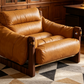 Caramel oil-waxed leather lounge chair