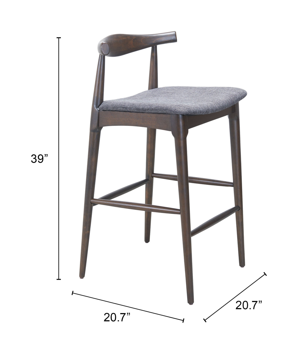 Tuzka Gray & Espresso Barstool (Set of 2)
